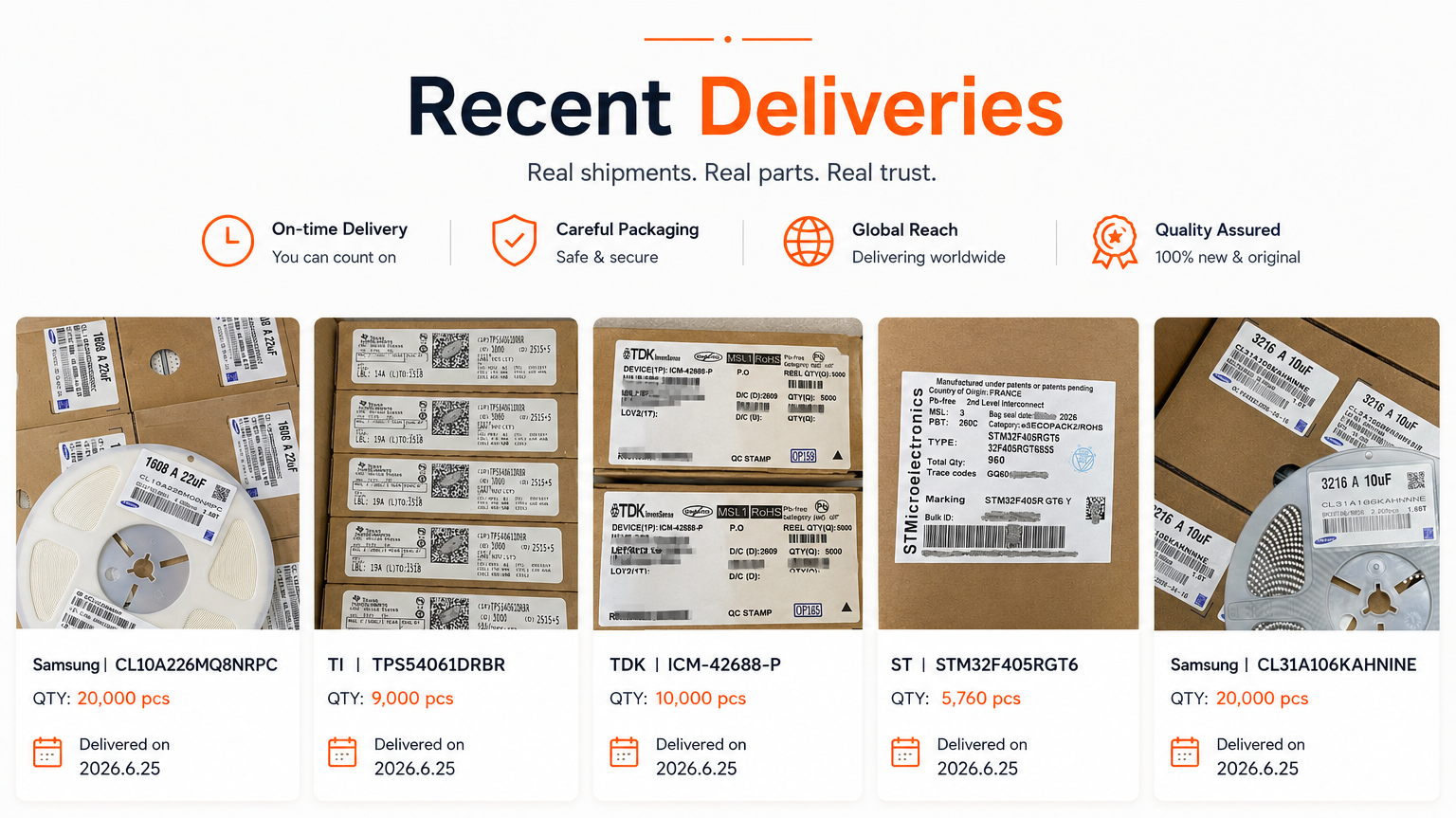 recent deliveries
